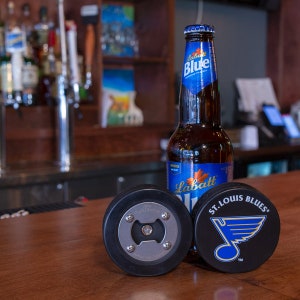 St. Louis Blues Hockey Puck, Blues Hockey Flaschenöffner, Saint Louis Blues Fan Geschenk, Eishockey Geschenke, Stanley Cup 2022, Bier Flaschenöffner