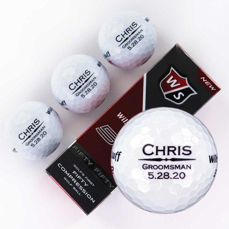 Groomsman Gift Sleeve of 3 Personalized Golf Balls Wilson image 1