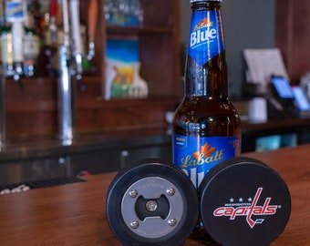 Washington Capitals | Bottle Opener made from a Real Hockey Puck | Capitals | Capitals Hockey