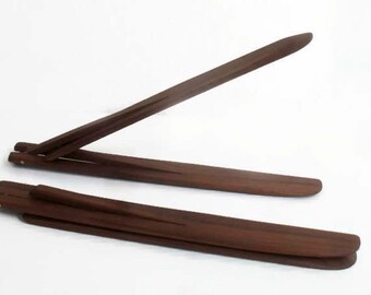 Salad Tongs salad servers, wooden tongs,kitchen tongs,walnut, natural spring, fold flat for storage