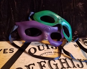 Riddler Green Costume Leather Eye Mask - MOST Authentic - FREE