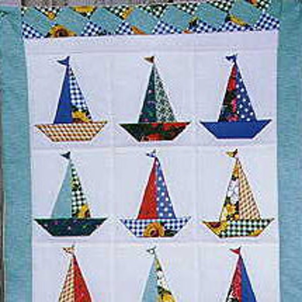 Sailboat Quilt Pattern, Sailboat Quilt, Sailboat Quilt Blocks,  Quilt Sewing Pattern, Easy Quilt Pattern, Easy Sewing PatternDownload