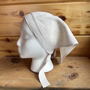 Linen Bandana Headscarf: Neutral Boho Hair Covering