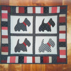 Dog Quilt Pattern, Scottie Dog Quilt, Easy Sewing Pattern, Pattern Download, Baby Quilt Pattern, Sewing Patterns, Dog Applique, Pattern PDf