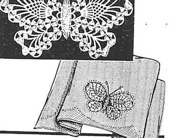 Vintage Crochet Pattern, Crochet Doilies, Crochet Butterflies, Crochet Placemats, 1940s Vintage Crochet Pattern,Thread Crochet, PDF Download