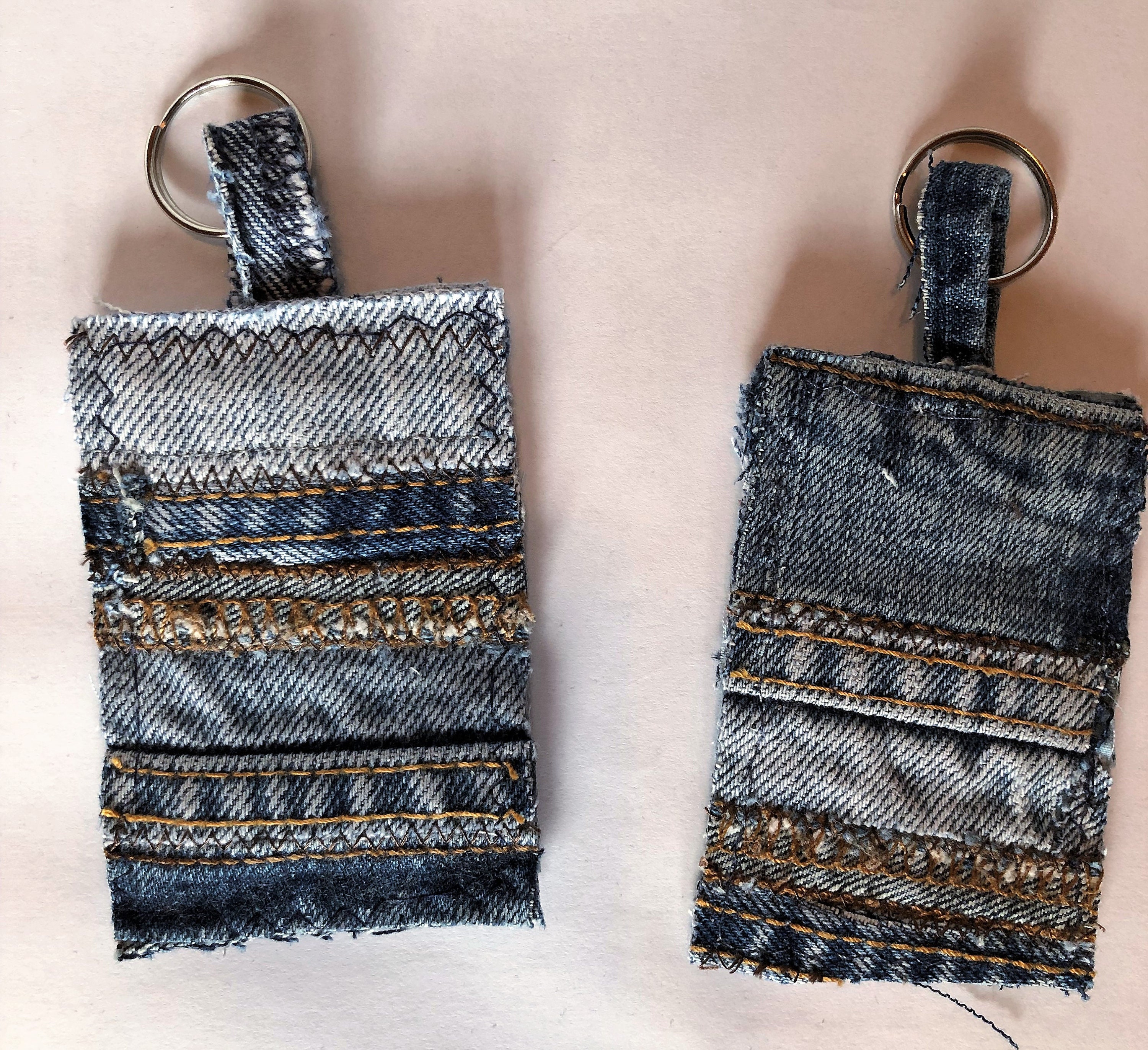 Recylced Denim Denim Key Chain Key - Etsy