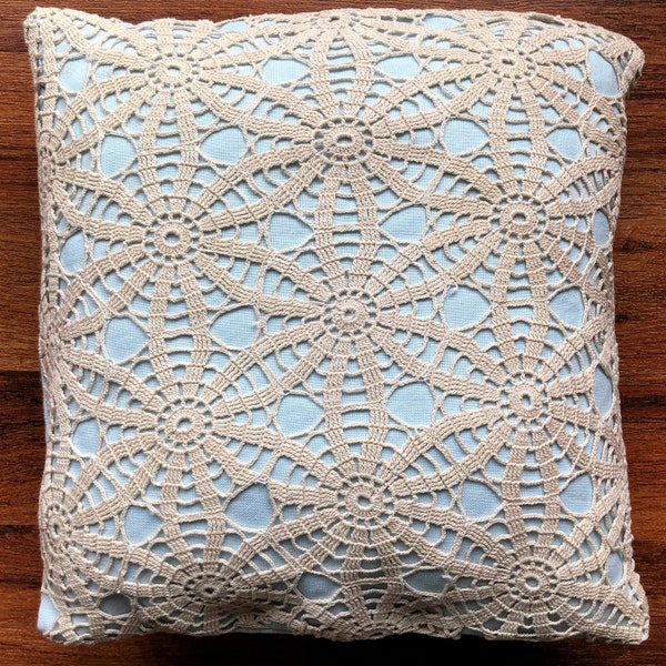 Crochet Lace Pillow Etsy
