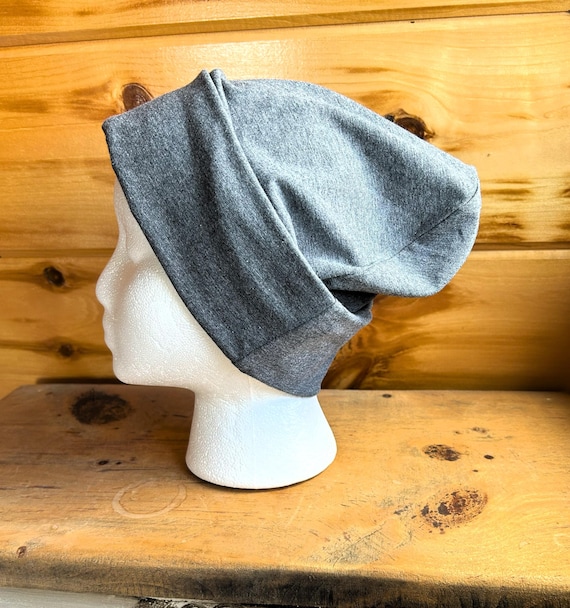 Slouchy Cotton Beanie Hat - Unisex Chemo Cap Soft Stretch Chemo Headwear 100% Organic Cotton Slouchy Beanie, Soft  main image 4