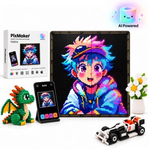 PixMaker PM104 Smart LED Fuse Bead Board, App-Guided Pixel Art (2.6mm Beads)