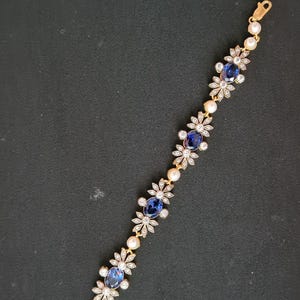 Verguld armbandje, zilveren robijn, damesarmband