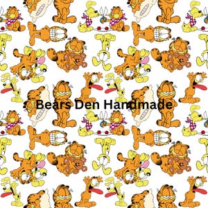 Orange Cat Lasagna Seamless Pattern Design (Digital Download)