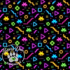 Vintage gamer regnbåge barn unisex sömlöst mönster digital nedladdningsfil