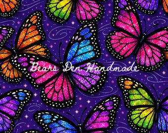 Kleurrijke glitter vlinders naadloze meisjes leuk digitaal patroon ontwerpbestand commercieel gebruik