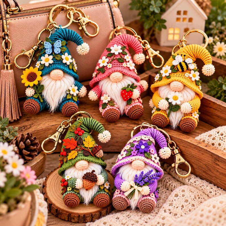 Crochet Gnome Pattern Amigurumi Bundle for Crafters Home Decor Floppy ...
