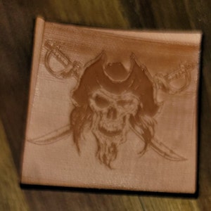 Pirate Stamp..leather Press Tool Delrin..NOT a Hammer Tool. 1.5 inch