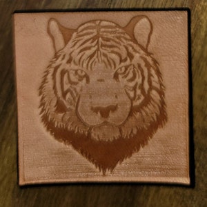 Tiger Stamp..leather Press Tool Delrin..NOT a Hammer Tool. 1.5 inch