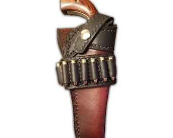 Cowboy style holster for NAA Earl with 4 inch barrel..with ammo loops