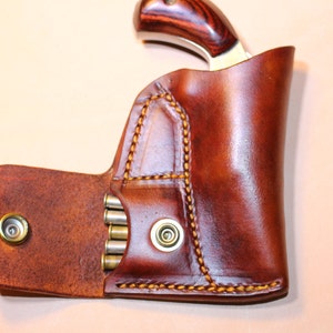 NAA 22 Mag Pocket Holster with Ammo Pouch – Fits Naa Mini Revolver, Ranger II & Original Magnum – Leather Pocket Holster