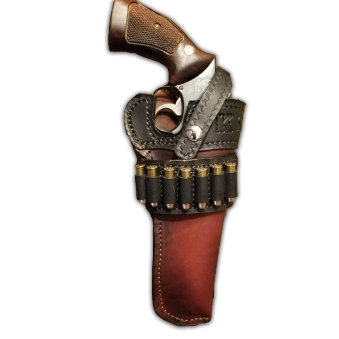 VlaMiTex R4 Lederen Holster voor Revolver Smith and Wesson 10/19 / 44/66 4 inch barrel