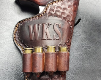 Custom Leather Holster: Bond Arms Snake Slayer, Embossed Initials
