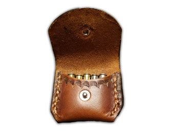 Herman Oak Leather 22 Magnum Shell Holder - Saddle Tan, Eagle Tooled