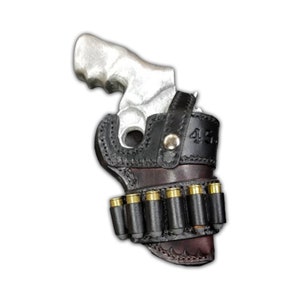 Custom Holster for Ruger Super Red Hawk Alaskan with 2.5 barrel and ammo loops for 45 / 454.