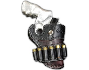 Custom Leather Holster for Ruger Super Redhawk Alaskan 2.5, .45/.454 Ammo Loops