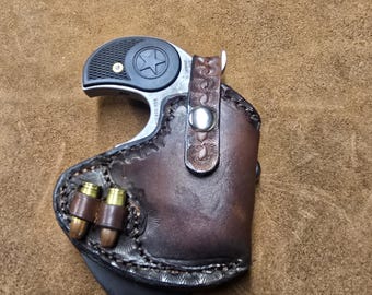 Bond Arms Stubby Cross Draw Paddle Holster – Hermann Oak Leather – G-Code Paddle – 2 Round Ammo Holder