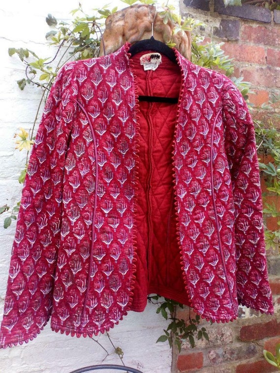 PHOOL Jacket Indian Hand Block Print Vintage Quilt