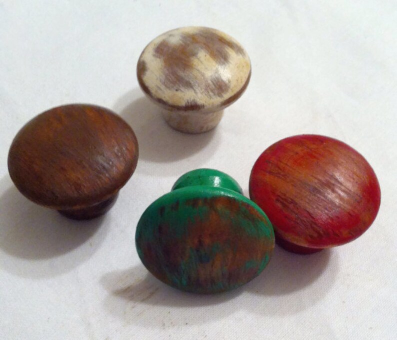 Distressed Wooden Drawer Knobs Knobs CustomMade 4 Etsy