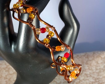 Bracelet en fil de cuivre et perles