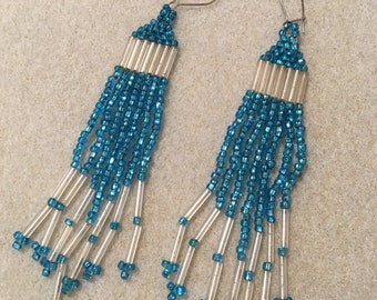 Boucles d’oreilles perles turquoise et argent