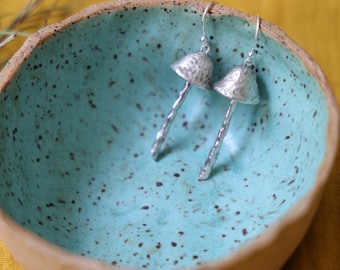 Hand carved mushroom pendant Earrings