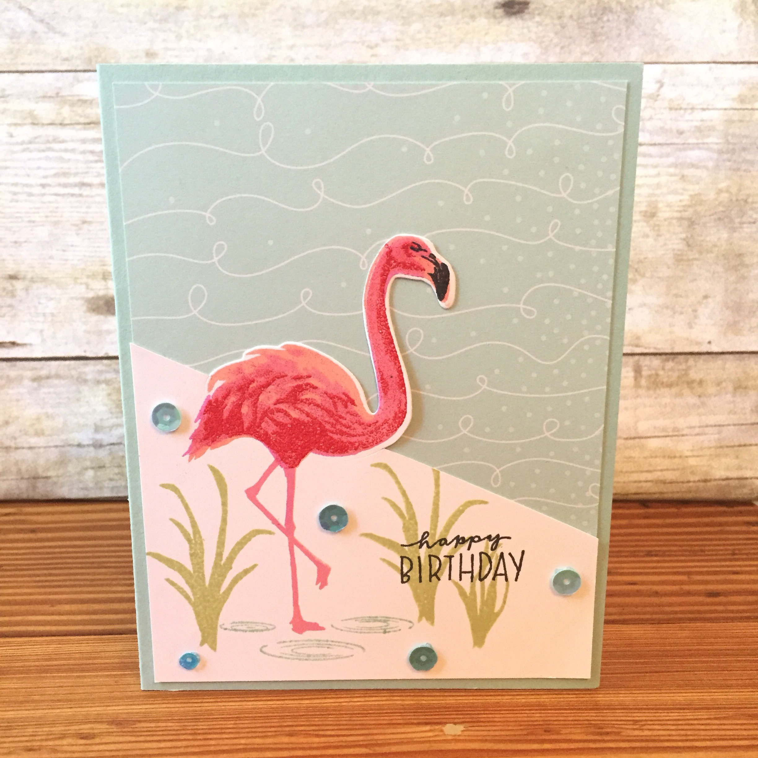 Set of 4 Flamingo Cards Etsy