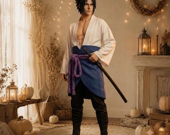 Anime Ninja Warrior Cosplay Costume Set | Top, Apron Skirt, Rope Belt & Wig | Halloween, Comicon, Role Play, Party Cosplay | Adult Cosplay