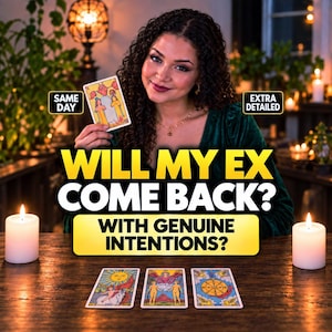 Personlig tarotläsning: Kommer mitt ex tillbaka? Sanna avsikter och försoningsinsikt (skriftlig rapport)