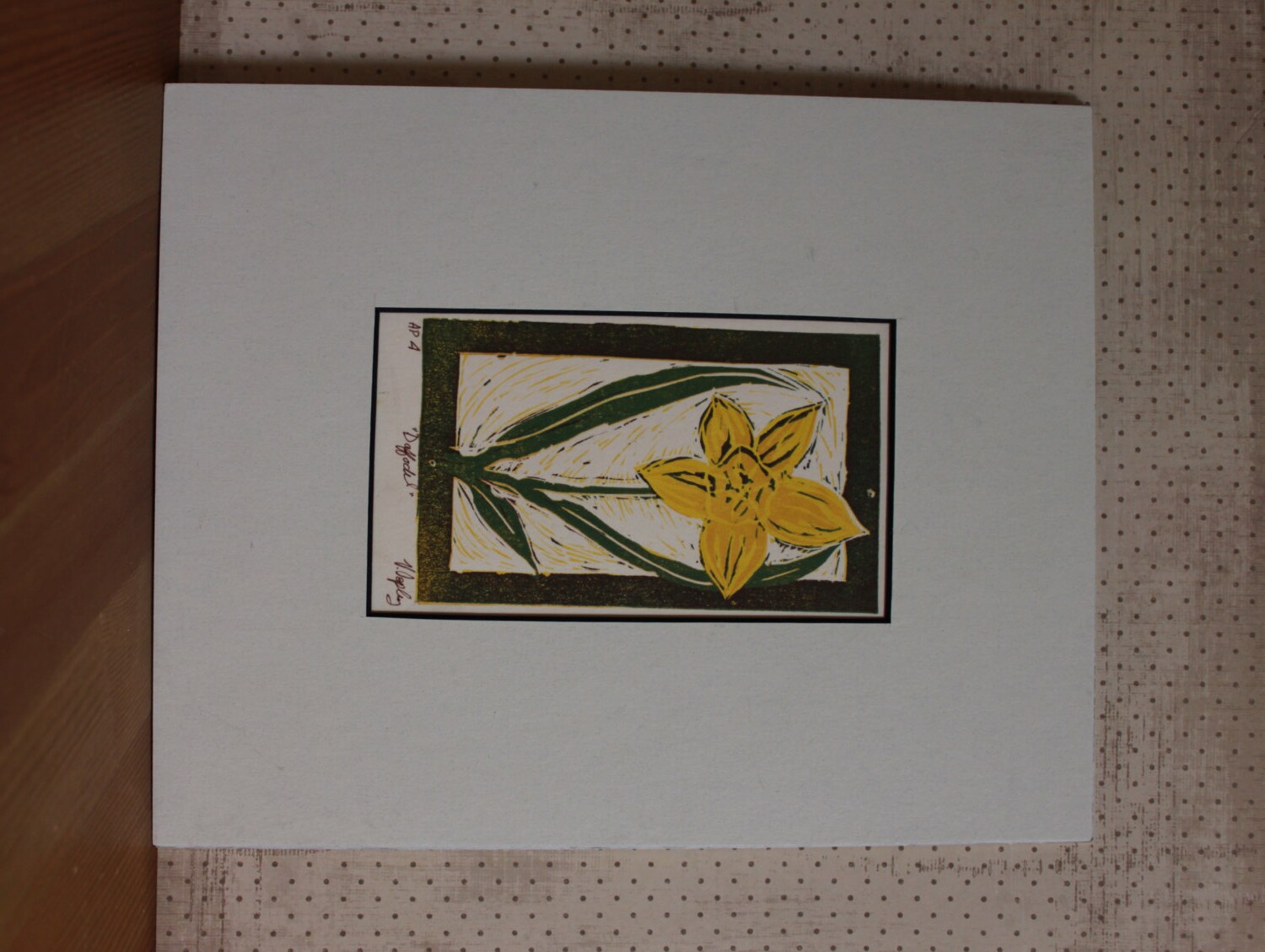 Daffodil Reduction Lino Block Print | Etsy