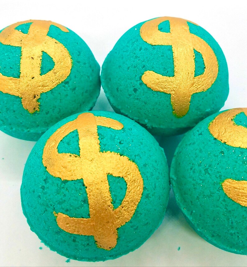 Money Cash Wealth Bath Bomb Bombs Surprise Money Inside Green Etsy