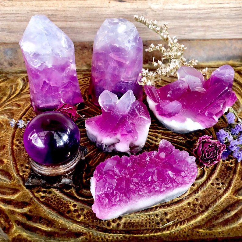Gift Set Amethyst Crystals Rock Gemstone Stones Soap Purple Etsy