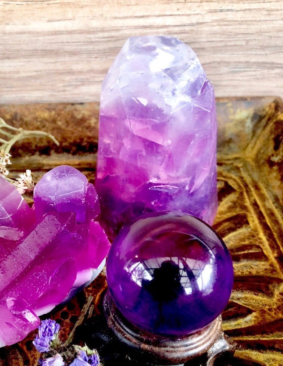 Amethyst Crystal Pillar Gemstone Glycerin Soap Bar Crystals Etsy