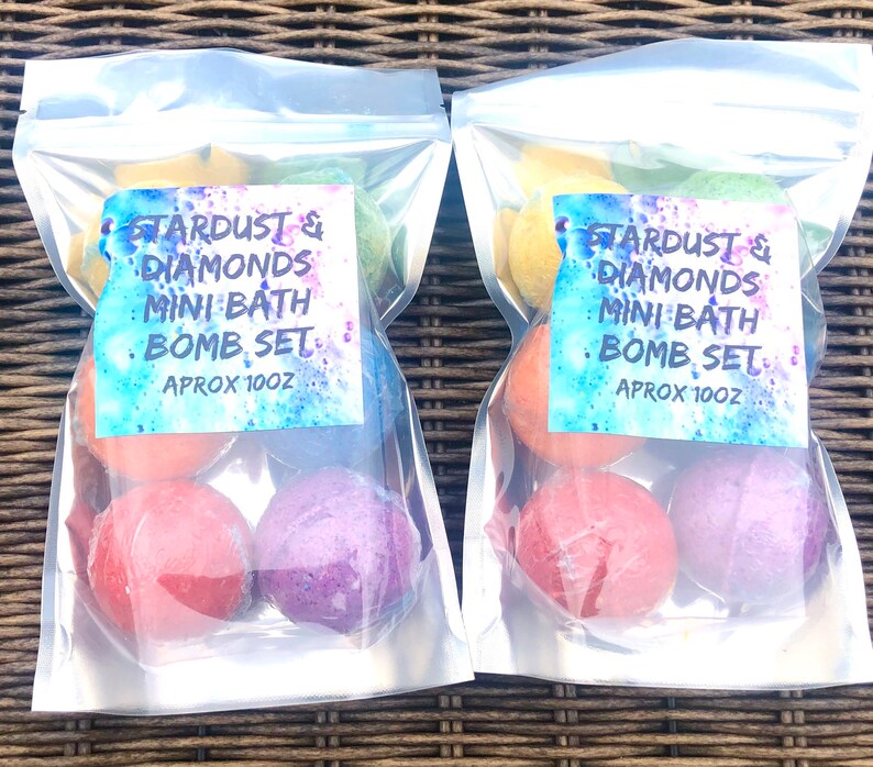 Set of 6 Mini Bath Bombs in a Bag Bag of Bombs Kids Bath Etsy