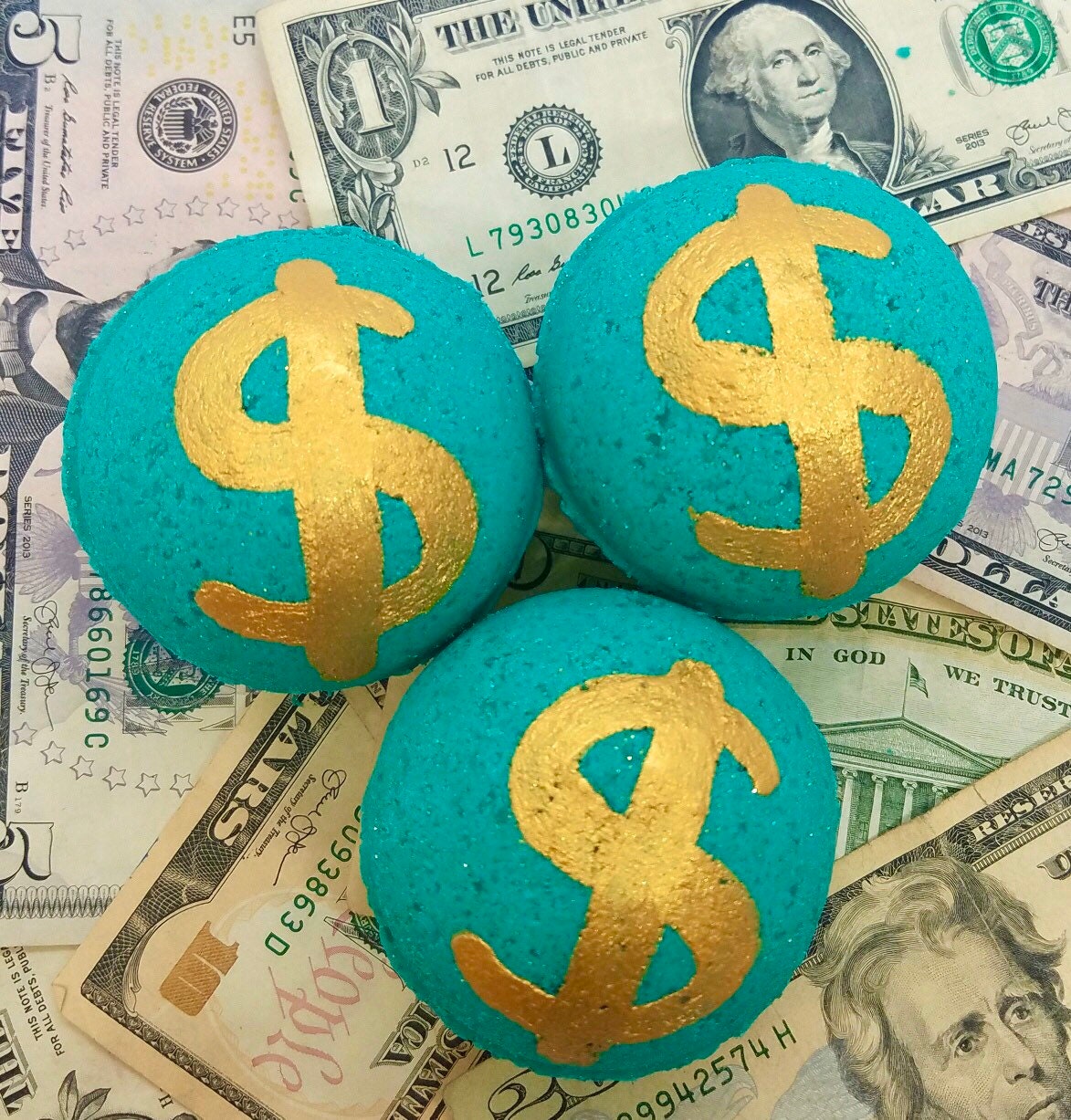 Money Cash Wealth Bath Bomb Bombs Surprise Real Money Inside Etsy
