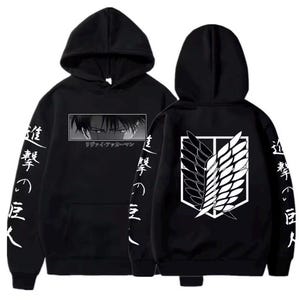 Attack on Titan-luvtröja, Survey Corps-luvtröja, Scout Regiment-tröja, AOT-animeluvtröja, Shingeki no Kyojin, animepresent, anime-streetwear