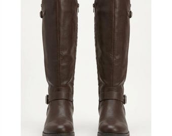 Thigh Highs Combat Boots, Handmade Western Style Leather Boots