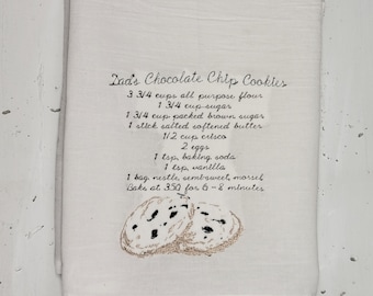 Custom recipe embroidered dish towel