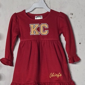 Kansas City Chiefs Long Sleeve Dress, KC Football Fan Apparel
