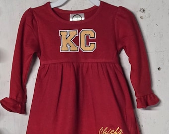 Vestido de manga larga de los Kansas City Chiefs, ropa para fanáticos del fútbol americano de Kansas City