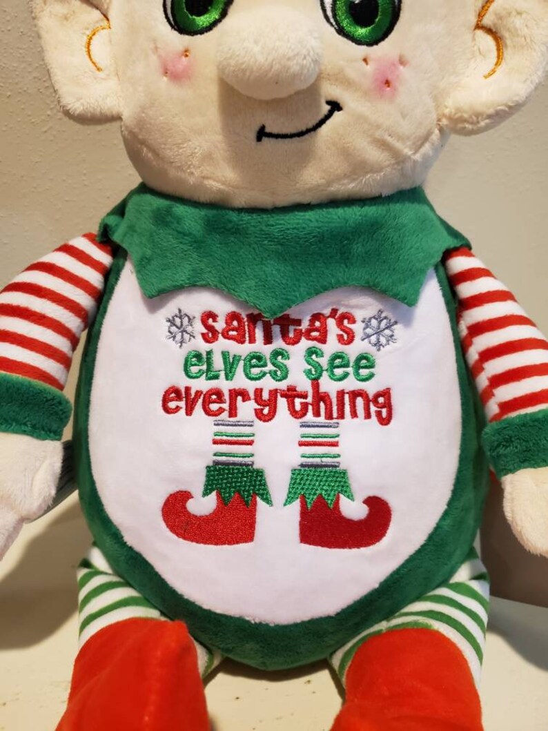 Personalized stuffed animal Christmas keepsake elf reindeer Etsy