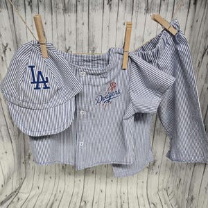Baseball Jersey, Jersey and cap, shorts, knickers or long pants set inspired by vintage baseball. Great for LA Dodgers fans.