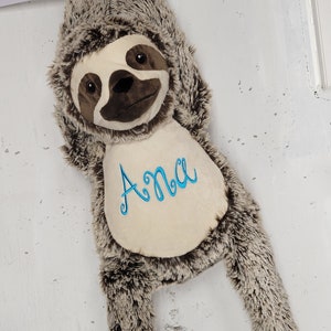 Personalized Stuffed Animal, Long Leg Sloth or Monkey, Embroidered Plush